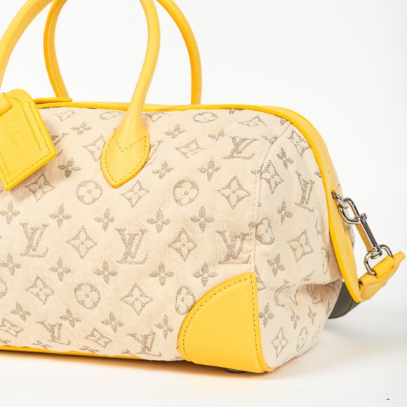 Louis Vuitton SS/12 Squat MM Denim Jaune Handbag - Picture 11 of 15
